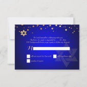 PixDezines RSVP, BAR MITZVAH+GOLD CONFETTI RSVP Kaartje (Achterkant)