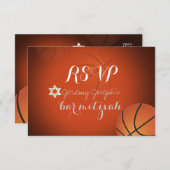 PixDezines RSVP Basketball Bar Mitzvah ✡ (Voorkant / Achterkant)
