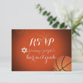 PixDezines RSVP Basketball Bar Mitzvah ✡ (Staand voorkant)