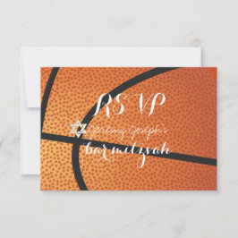 PixDezines RSVP Basketball Bar Mitzvah ✡ Kaart