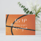 PixDezines RSVP Basketball Bar Mitzvah ✡ Kaart (Staand voorkant)