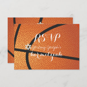 PixDezines RSVP Basketball Bar Mitzvah ✡ Kaart