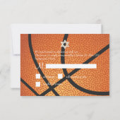 PixDezines RSVP Basketball Bar Mitzvah ✡ Kaart (Achterkant)