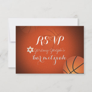 PixDezines RSVP Basketball Bar Mitzvah ✡ Kaartje