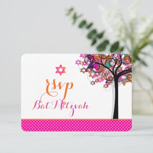 PixDezines RSVP Bat Mitzvah (Staand voorkant)