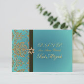 PixDezines rsvp bat mitzvah+faux Gold damask (Staand voorkant)