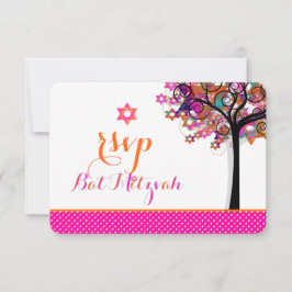 PixDezines RSVP Bat Mitzvah Kaartje