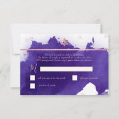 PixDezines RSVP Bat Mitzvah, Paarse Waterverf ✡ (Achterkant)
