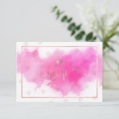 PixDezines RSVP Bat Mitzvah, Roze Waterverf ✡ (Staand voorkant)