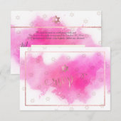 PixDezines RSVP Bat Mitzvah, Roze Waterverf ✡ (Voorkant / Achterkant)