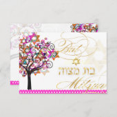 PixDezines RSVP/Bat Mitzvah RSVP Kaartje (Voorkant / Achterkant)
