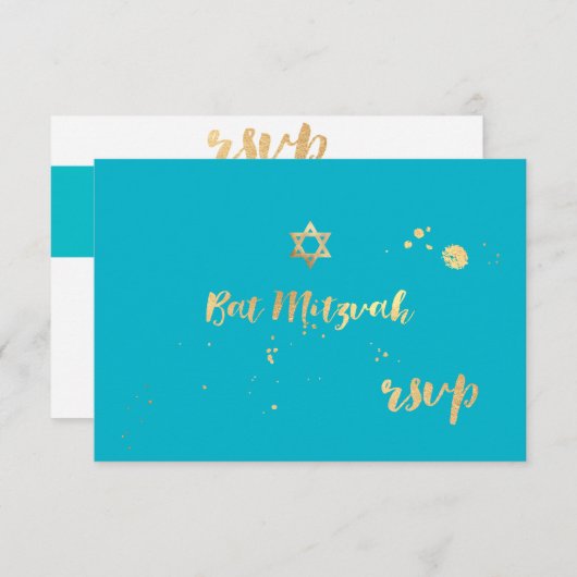 PixDezines rsvp bat mitzvah/verblind/DIY kleur (Voorkant / Achterkant)