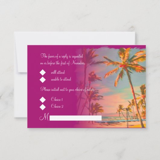 PixDezines rsvp  Beach Scence/Aloha/Luau (Achterkant)