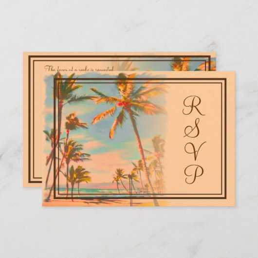 PixDezines rsvp  Beach Scence/Aloha/Luau (Voorkant / Achterkant)