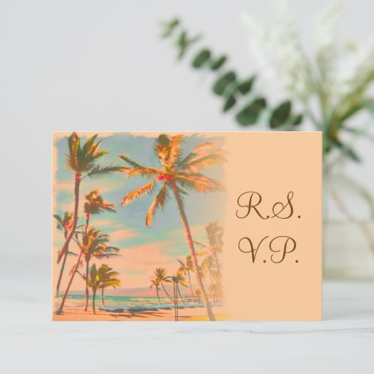 PixDezines rsvp  Beach Scence/Aloha/Luau (Staand voorkant)