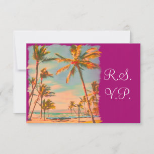 PixDezines rsvp  Beach Scence/Aloha/Luau Kaartje