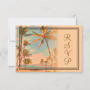PixDezines rsvp  Beach Scence/Aloha/Luau Kaartje