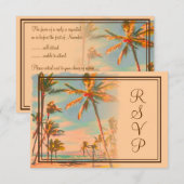 PixDezines rsvp  Beach Scence/Aloha/Luau Kaartje (Voorkant / Achterkant)
