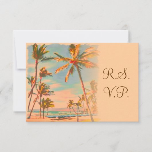 PixDezines rsvp Beach Scence/Aloha/Luau Kaartje (Voorkant)