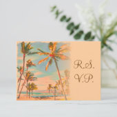 PixDezines rsvp Beach Scence/Aloha/Luau Kaartje (Staand voorkant)