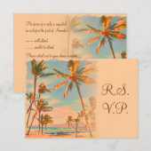 PixDezines rsvp  Beach Scence/Aloha/Luau Kaartje (Voorkant / Achterkant)