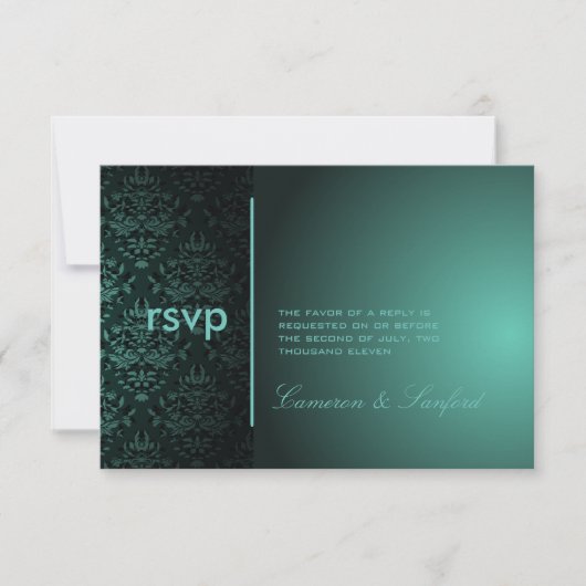 PixDezines RSVP Bijoux Damask/Blauwgroen Groen (Voorkant)