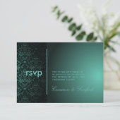 PixDezines RSVP Bijoux Damask/Blauwgroen Groen Kaartje (Staand voorkant)