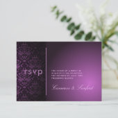 PixDezines RSVP Bijoux Damask/plum Kaartje (Staand voorkant)