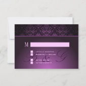 PixDezines RSVP Bijoux Damask/plum Kaartje (Achterkant)