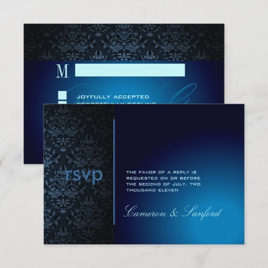 PixDezines RSVP Bijoux Damast/saffier (Voorkant / Achterkant)