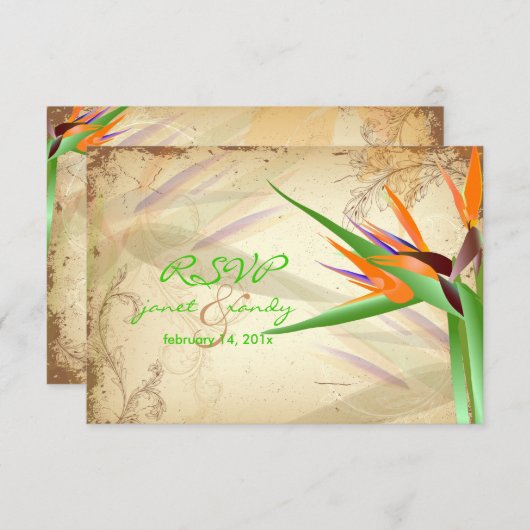 PixDezines RSVP  BIRD VAN PARADISE (Voorkant / Achterkant)