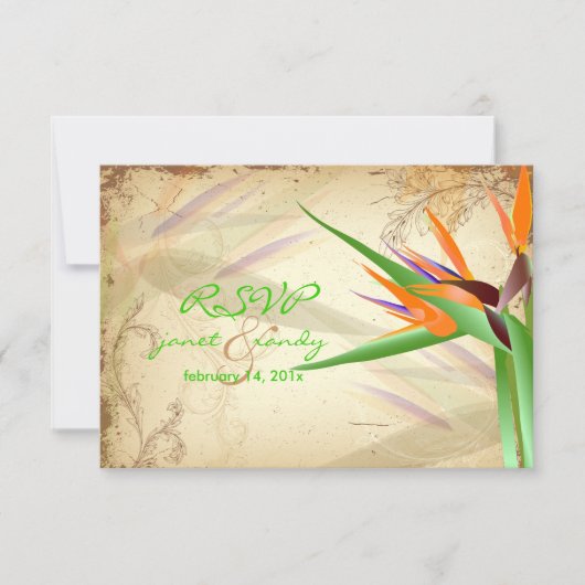 PixDezines RSVP BIRD VAN PARADISE Kaartje (Voorkant)
