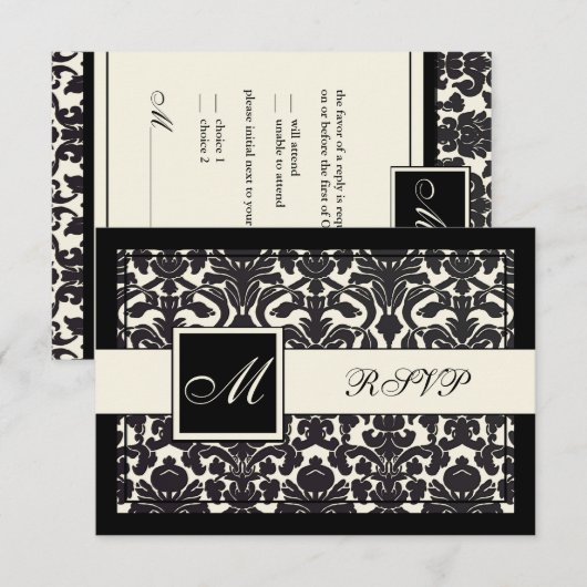 PixDezines rsvp Black Flora Damask/DIY kleur (Voorkant / Achterkant)