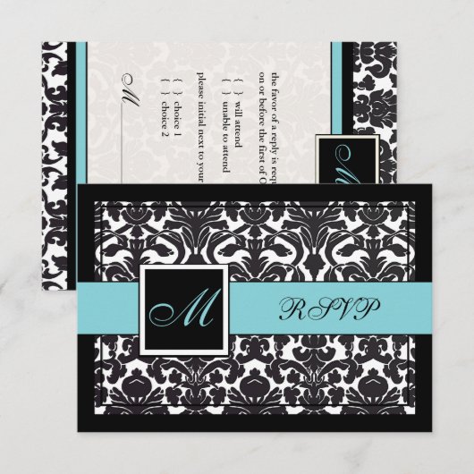 PixDezines rsvp Black Flora Damask/DIY kleuren (Voorkant / Achterkant)