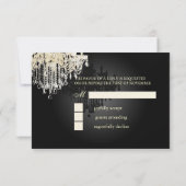 PixDezines RSVP Black + White Chandelier Kaartje (Achterkant)