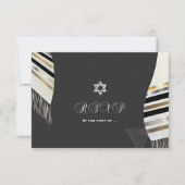 PixDezines RSVP Black White Tallit Mitswa Kaart (Voorkant)