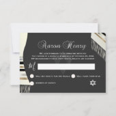 PixDezines RSVP Black White Tallit Mitswa Kaart (Achterkant)