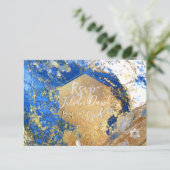 PixDezines RSVP Blauw Graniet Bar Mitzvah ✡ (Staand voorkant)