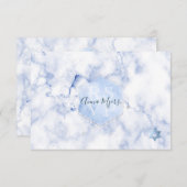 PixDezines RSVP Blauwe Honingraat+Marmer Mitzvah ✡ (Voorkant / Achterkant)