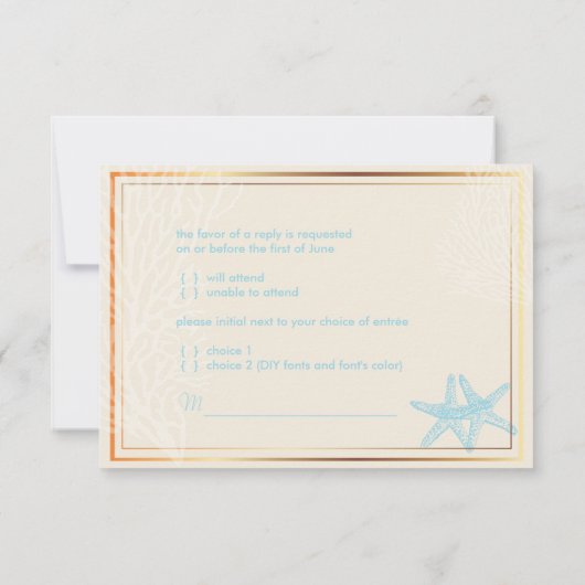 PixDezines rsvp blauwe zeester+koraal/dij kleur (Achterkant)