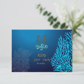 PixDezines rsvp Blue Coral+Seahorse, strandpartij (Staand voorkant)