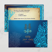 PixDezines rsvp Blue Coral+Seahorse, strandpartij (Voorkant / Achterkant)