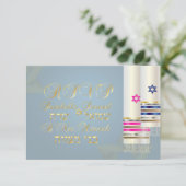 PixDezines RSVP Blue/Pink Tallits/B'nai Mitzvah (Staand voorkant)