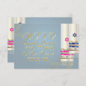 PixDezines RSVP Blue/Pink Tallits/B'nai Mitzvah (Voorkant / Achterkant)