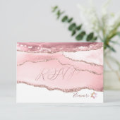 PixDezines RSVP Blush Burgundy Agate Bat Mitzvah ✡ (Staand voorkant)