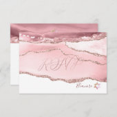 PixDezines RSVP Blush Burgundy Agate Bat Mitzvah ✡ (Voorkant / Achterkant)