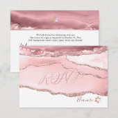 PixDezines RSVP Blush Burgundy Agate Bat Mitzvah ✡ Kaartje (Voorkant / Achterkant)