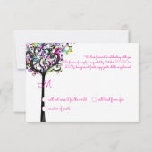 PixDezines RSVP Boom des Levens Muziek Bat Mitzvah Kaart (Achterkant)