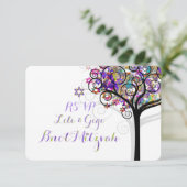 PixDezines RSVP-BOOM LEVENSDUUR Bnot MITZVAH/PAARS Kaart (Staand voorkant)