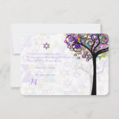 PixDezines RSVP-BOOM LEVENSDUUR Bnot MITZVAH/PAARS Kaart (Achterkant)